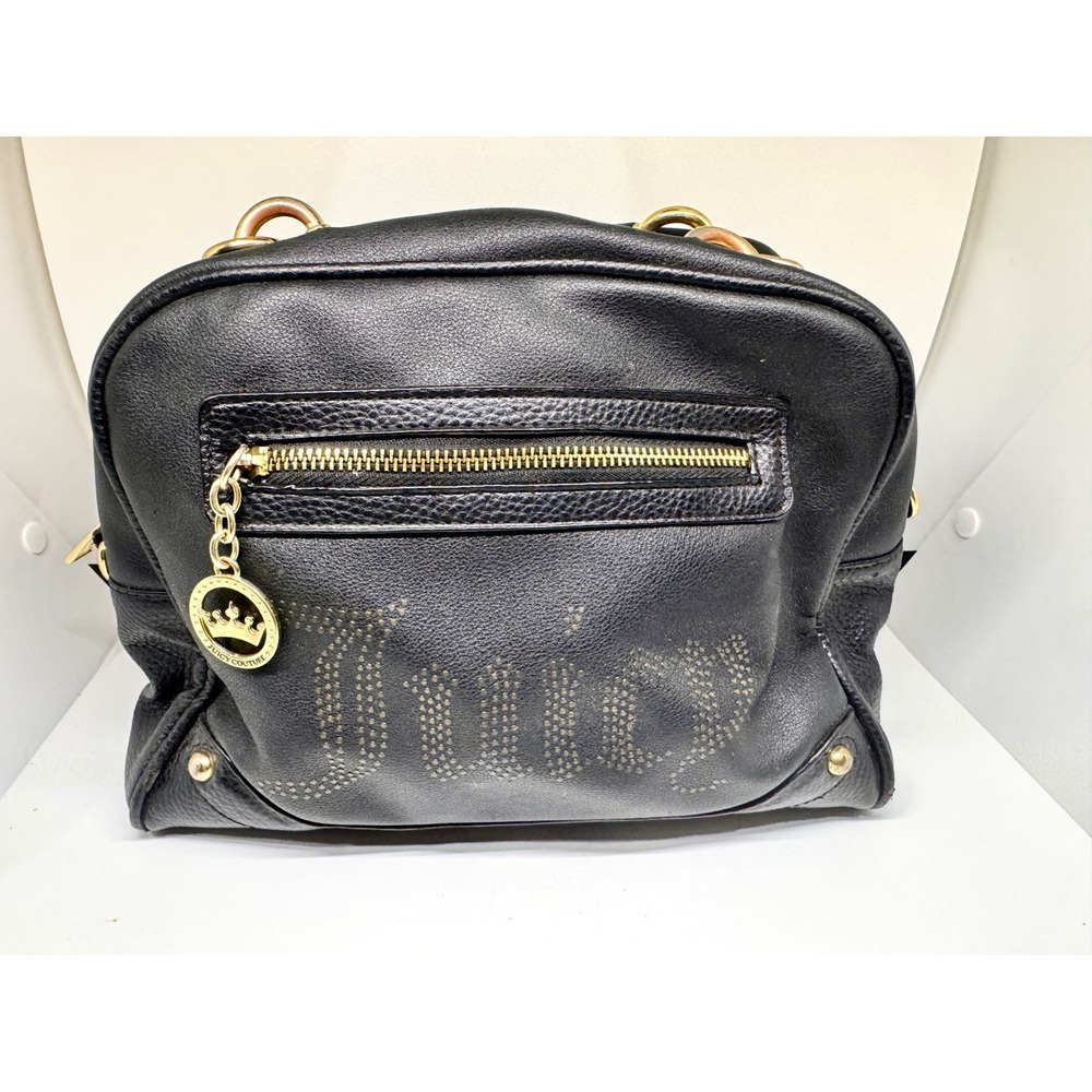 Juicy Couture Black PROJECT Satchel Perforated Logo Crossbody Bag Y2K Vintage